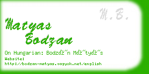 matyas bodzan business card